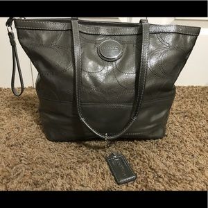 Silver/Pewter Coach tote/shoulder bag